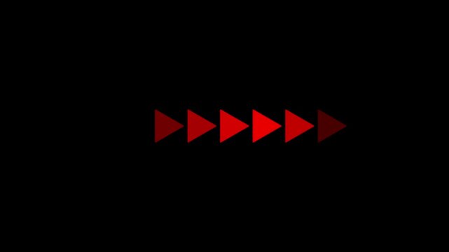 Red arrow loading progress bar animation on black background