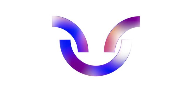 A colorful gradient logo with purple, blue, and yellow hues on a white background doodle animated 4k stock video