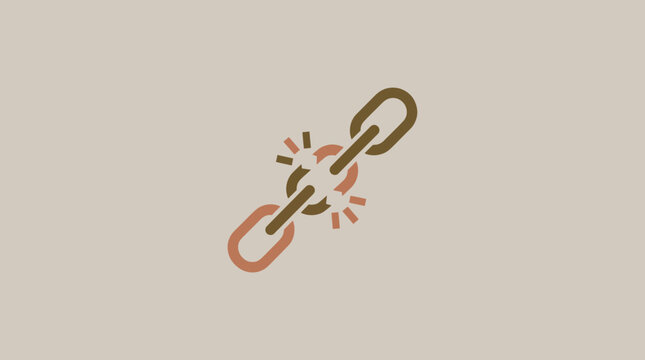 Broken Chain Icon Symbolizing Disconnection and Failure