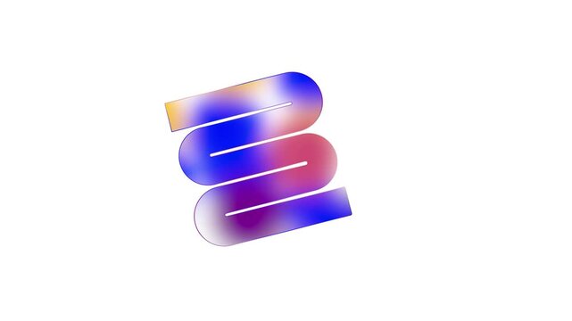 A colorful, gradient letter e on a white background with a modern design doodle animated 4k stock video