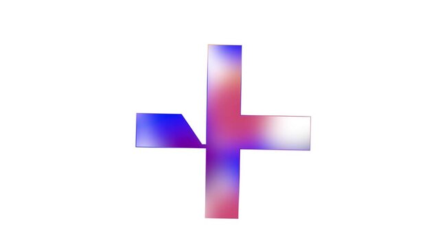 A colorful plus sign with a gradient effect on a white background doodle animated 4k stock video