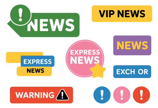 Breaking news title template featuring flat modern broadcast strip design for TV channels, media screens, and news update visuals. Vector illustration.