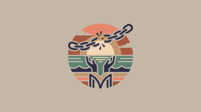 Broken Chain Symbolizing Freedom and Hope Illustration