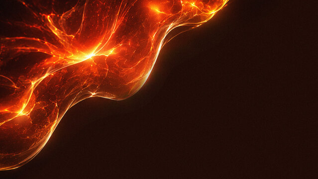 Abstract Fire Energy Background with Glowing Plasma Wave and Fiery Light Flow