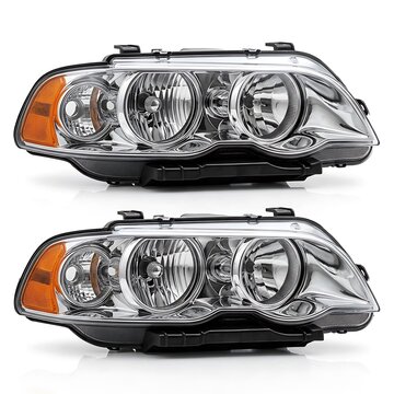 Pair of replacement headlight assemblies for bmw 3 series e46 sedan