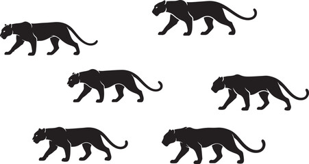 Walking panther design in silhouette. © Sundas