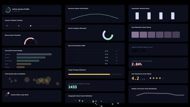 Dynamic Motion of Digital User Interface Elements in Modern Technology Animation.