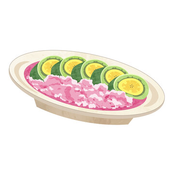 Es Pisang Ijo Indonesian Food Illustration on the transparant background. PNG. 