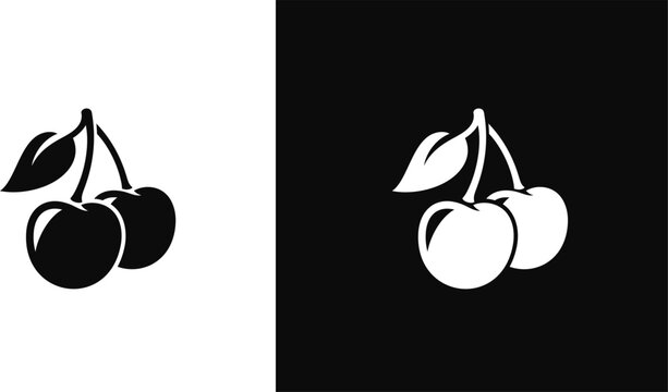 Abstract cherry silhouette. Isolated berries vector illustration