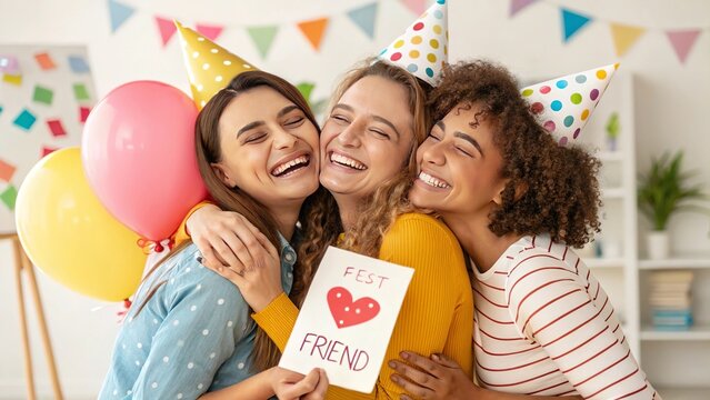 Best Friends Day, Cheerful National Best Friends Day Scene Filled With Happiness.