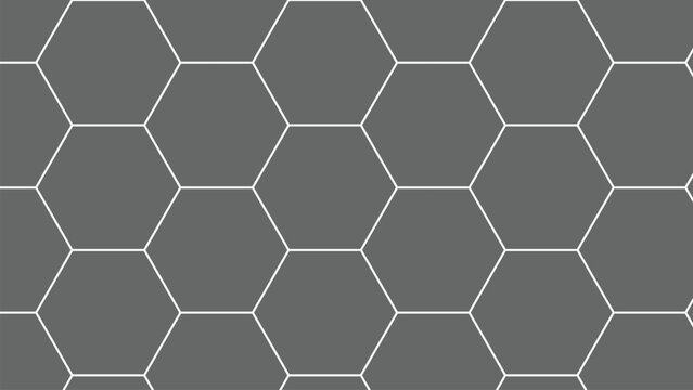 Hexagonal Geometric Pattern Design With Gray Fill