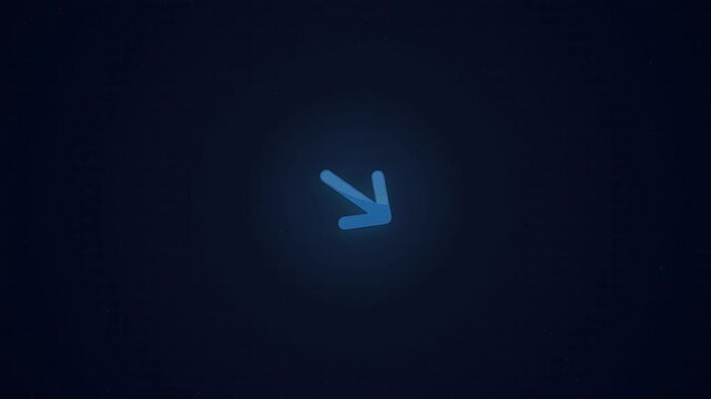 Blue arrow pointing down on dark background.