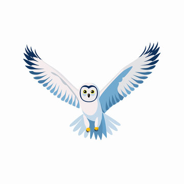 Illustration of a Snowy Owl in flight