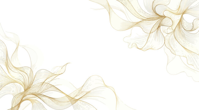 Abstract golden wave lines