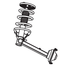 Naklejka premium Coilover Suspension Shock Absorber Vector Technical Illustration