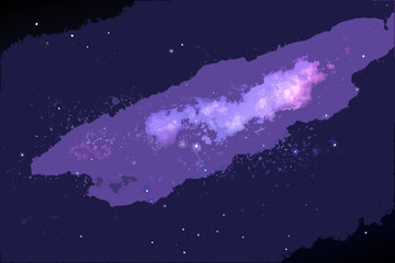 purple nebula in space painting cosmic scene © Amrito
