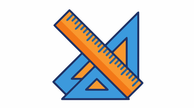 Geometric Tools Ruler and Set Squares Illustration for Education and Design