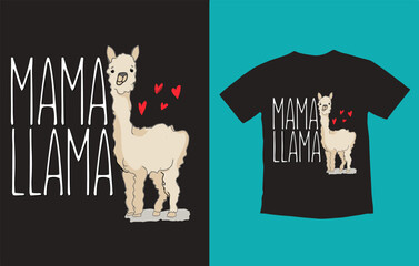 Fototapeta premium Professional Mothers Day llama mom design. Professional Mother's Day vector art for gifts and apparel.