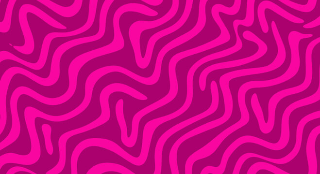 Vibrant Pink Wavy Stripes Pattern - Abstract Organic Background
