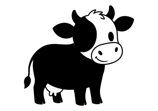 Drawing cartoon cow vector illustration/logo