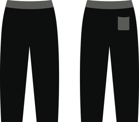 Black athletic pants with gray waistband and pocket © Apurba