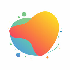Fototapeta premium Abstract Gradient Blob Shape with Bubbles