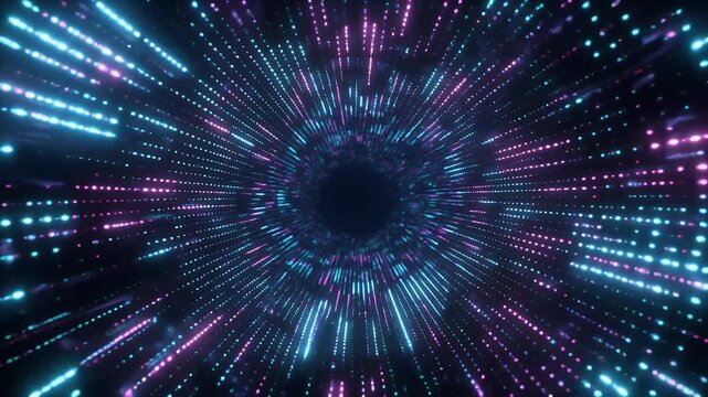 Futuristic Digital Data Tunnel Technology Background