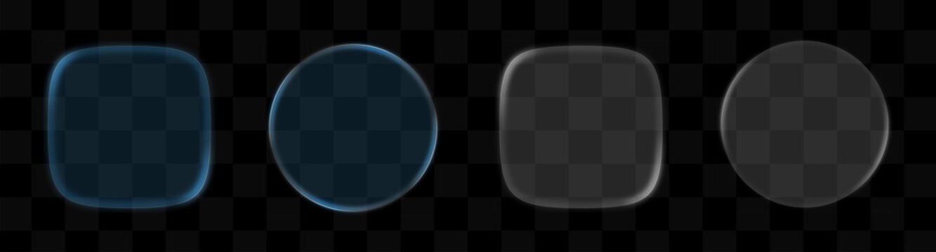 Futuristic Glassmorphism Frames with Glowing Neon Borders