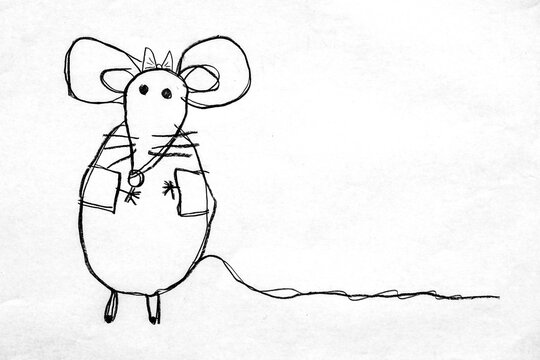 Child drawing of a mouse