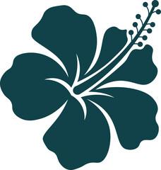 hibiscus flower stencil on a white background Hibiscus Flower black Silhouette Vector © Md.Nazmul Haque