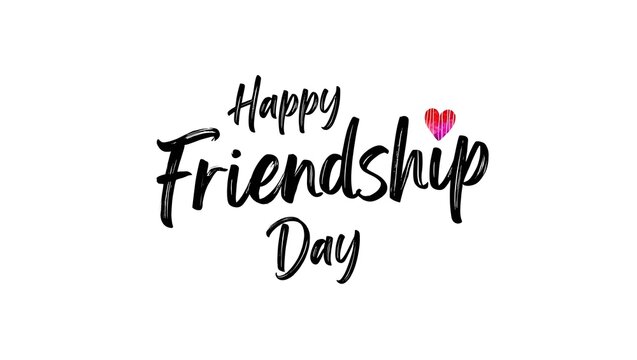Happy friendship day typography isolated on white background