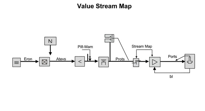 Value Stream Map Diagram - Business Process Flowchart