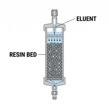 Creative Ion exchange chromatography column, laboratory equipment, resin bed, eluent flow 2k