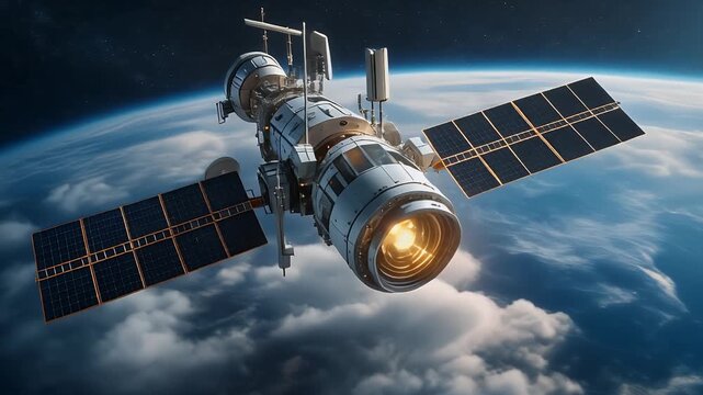 Communications Satellite Orbiting Earth