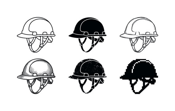 construction safety helmet with protective shell and strap