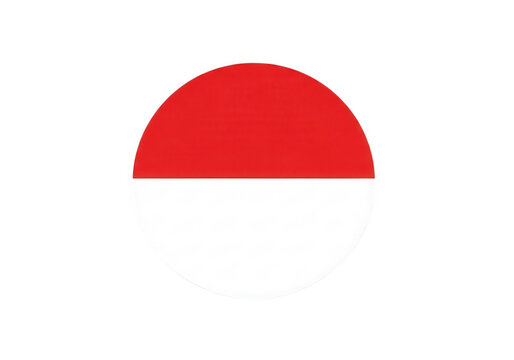 Circular icon of the indonesian flag with a red and white design for national identity and patriotism isolated on transparent background