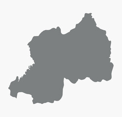 Fototapeta premium Vector graphic artwork suitable for print and web containing flat detailed map of RWANDA