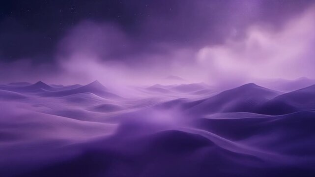 Lavender cosmic fields moving slowly through deep shadow with feathered haze delicate texture and calm