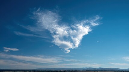 Obraz premium Skull-shaped cloud drifting across a clear blue sky