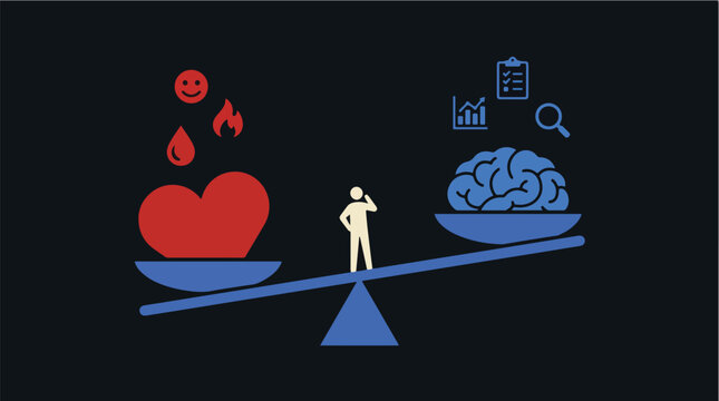 Emotional Versus Rational Decision Making Framework Vector
