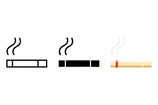 smoking cigarette icons on white background tobacco