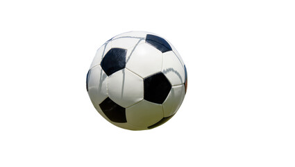 Fototapeta premium Classic black and white soccer ball, isolated on transparent background