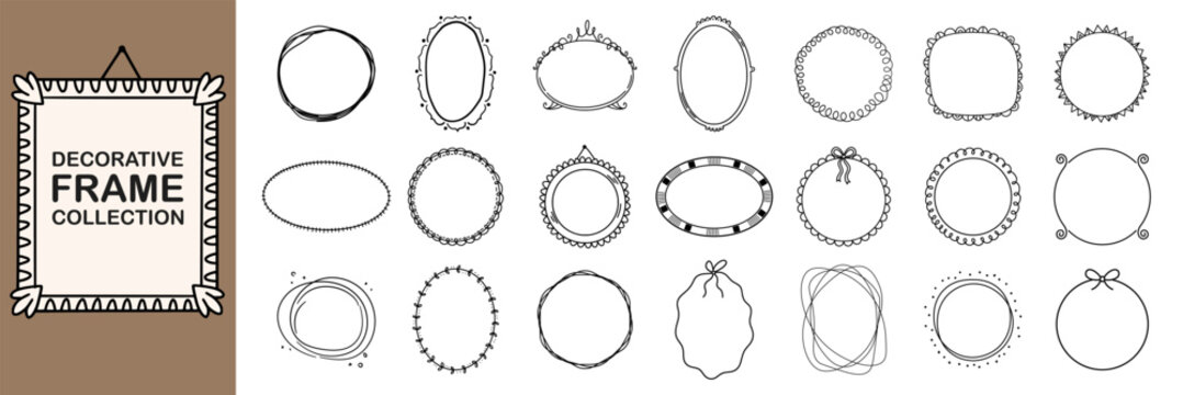 Collection of decorative hand-drawn frames.