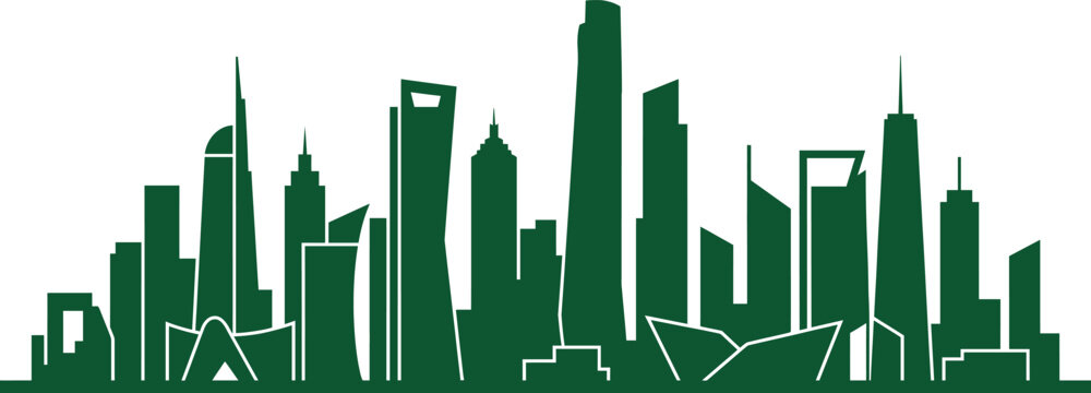 Saudi arabia national day celebration cityscape silhouette