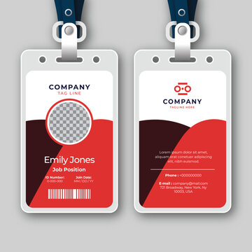 Creative company employee identification pass template vector illustration