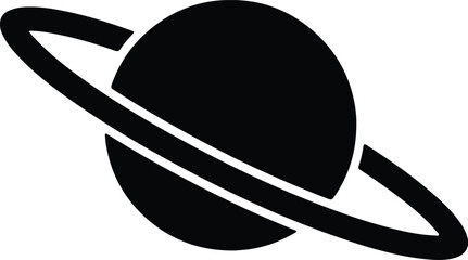 Silhouette vector illustration of a simple Saturn planet icon design © Nasima