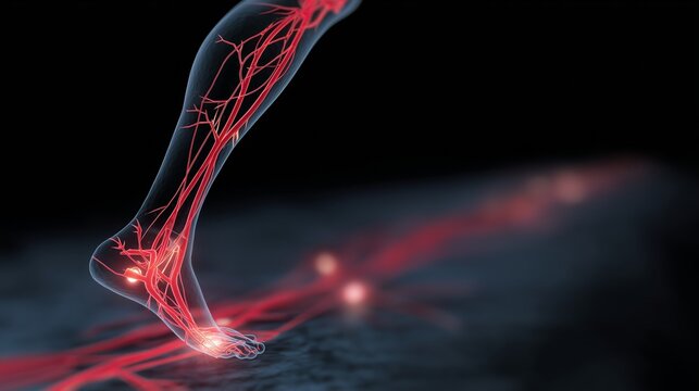 Illustration showing leg arteries affected by peripheral arterial disease