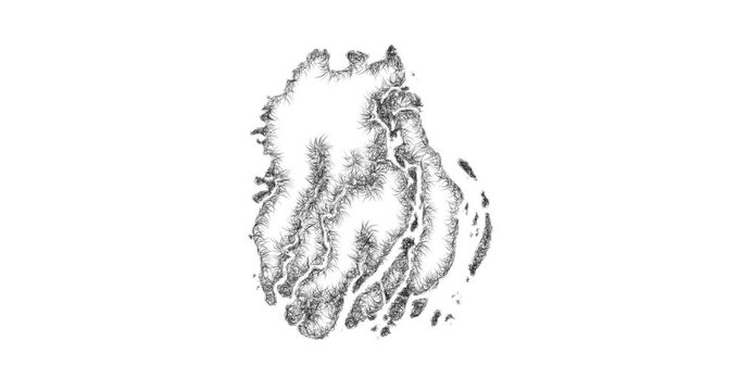 Sketch Barisal outline map animation - smooth progressive reveal