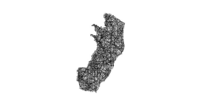 Sketch Espirito Santo outline map animation - smooth progressive reveal