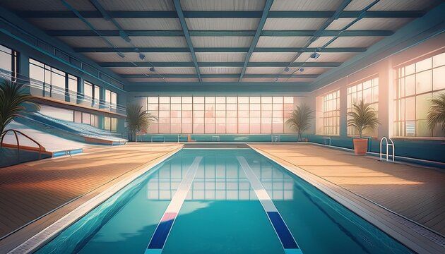 indoor swimming pool arena interior empty